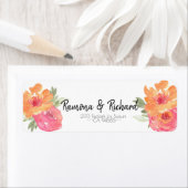 Étiquette retour Mariage rose chic (En situation)