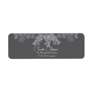 Étiquette Retour Mariage simple Gris Art Eucalyptus