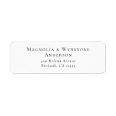 Étiquette Retour minimaliste moderne noir blanc (Devant)