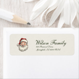 Étiquette Retour Whimsical de Noël Vintage traditionnel