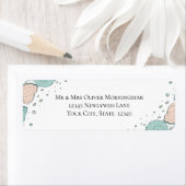 Étiquette Retourner Adresse Beach Seashing dans Coral et Tur (En situation)