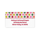 Étiquette Retourner l'adresse retro Christmas Patterned (Devant)