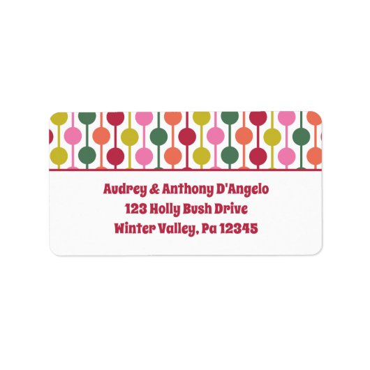 Étiquette Retourner l'adresse retro Christmas Patterned (Devant)