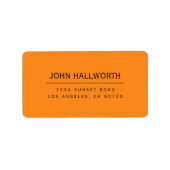 Étiquette Retours Brown simple orange modifiable (Devant)