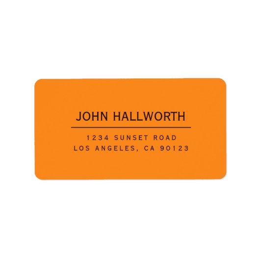 Étiquette Retours Brown simple orange modifiable (Devant)