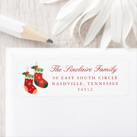 Étiquette Retours de Noël Adresse (En situation)