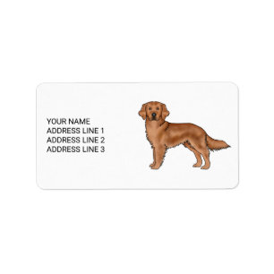 Étiquette Retriever doré rouge Chien mignon avec texte perso