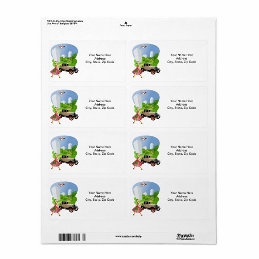 Étiquette rétro (Feuille entière)