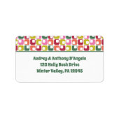 Étiquette Retro 1970s Motif géométrique Adresse de retour (Devant)