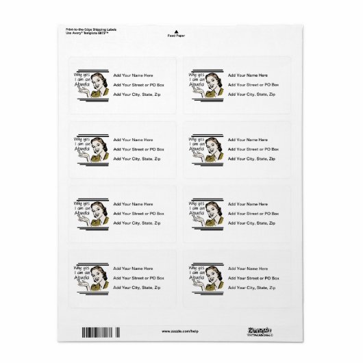 Étiquette Retro Abuela Gits (Feuille entière)