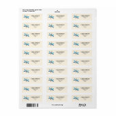 Étiquette Retro Blue Dragonfly Original Art Return Adresse (Feuille entière)