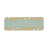 Étiquette Retro Boho Floral Pastel Douche Retour Adresse (Devant)