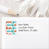 Étiquette Rétro Camping Trailer Turquoise (En situation)