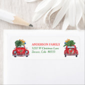 Étiquette Retro Car Venir et Aller Vacances Adresse de retou (En situation)