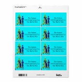 Étiquette Retro Cartoon de vacances Couple Adresse de retour (Feuille entière)