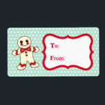Étiquette Retro Christmas Cookies Gift Tag Labels<br><div class="desc">A cute Christmas cookie decorates this Christmas label. The designs are from original art. Customize the label to suit your needs,  change text,  etc... </div>