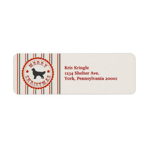 Étiquette Retro Christmas Golden Retriever