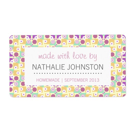 Étiquette Retro Cuisine Petit Déjeuner Diner 1950 Purple Aqu (Devant)