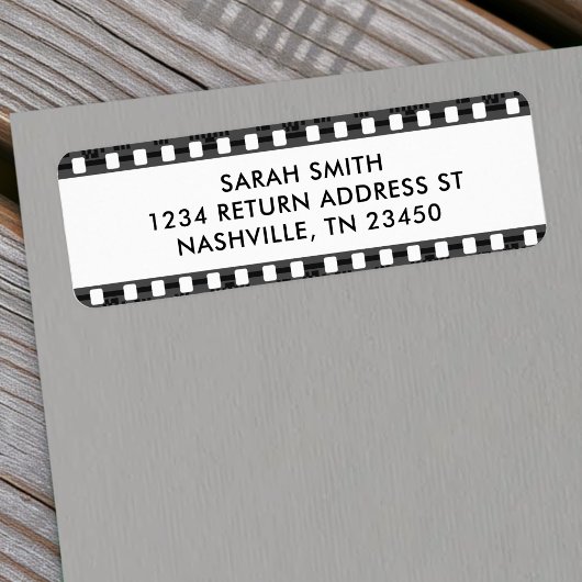 Étiquette Retro Film Strip Address