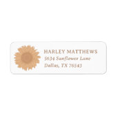 Étiquette Retro Fleur sauvage Anniversaire Date de retour Ad (Devant)