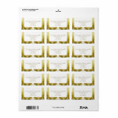 Étiquette Retro Gold Green Mariage damassé (Feuille entière)