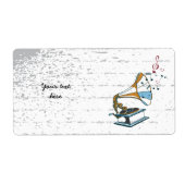 Étiquette rétro Gramophone (Devant)