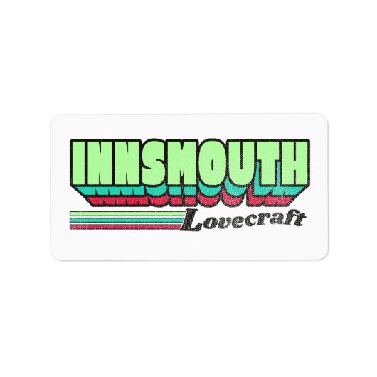Étiquette rétro Innsmouth Lovecraft (Devant)