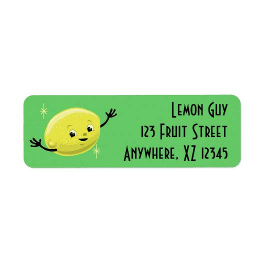 Étiquette Retro Lemon Guy (Devant)