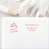 Étiquette Retro Mignonne Arbres de Noël Retourner l'adresse  (En situation)