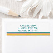 Étiquette Retro Monogrammed Minimalist Stripes (En situation)