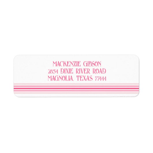 Étiquette Retro Monogrammed Minimalist Stripes (Devant)