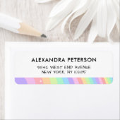 Étiquette Retro Pastel Rainbow Wavy Pattern with Stars (En situation)