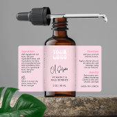 Étiquette Retro Pink 2oz Dropper Bottle Wraparound