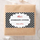 Étiquette Retro Polka Dot Cookies personnalisés (En situation)
