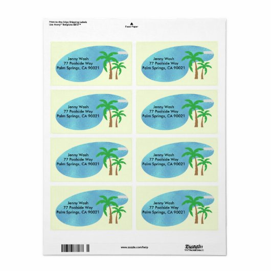 Étiquette Retro Poolside (Feuille entière)