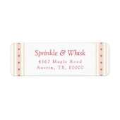 Étiquette Retro Red And Cream Heart Stripes Bakery (Devant)