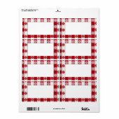 Étiquette rétro rouge et blanc (Feuille entière)