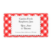 Étiquette Retro rouge et blanc plaqué modifiable (Devant)