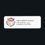 Étiquette Retro Santa Claus Fun Christmas Adresse de retour<br><div class="desc">C'est la saison ! Soyez Super avec ces étiquettes d'adresse de retour de Noël amusantes. Ils ont une illustration amusante du Père Noël et un amusant rétro "super et lumineux". Ils sont parfaits pour égayer tout courrier ou invitation à la période des fêtes.</div>