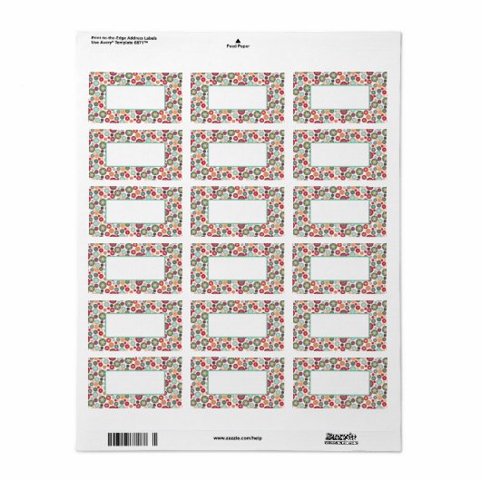 Étiquette Rétro Snowflake Noël envoi ou cadeau (Feuille entière)