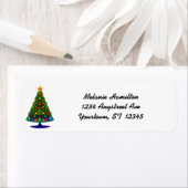 Étiquette Retro Stylized Christmas Tree (En situation)