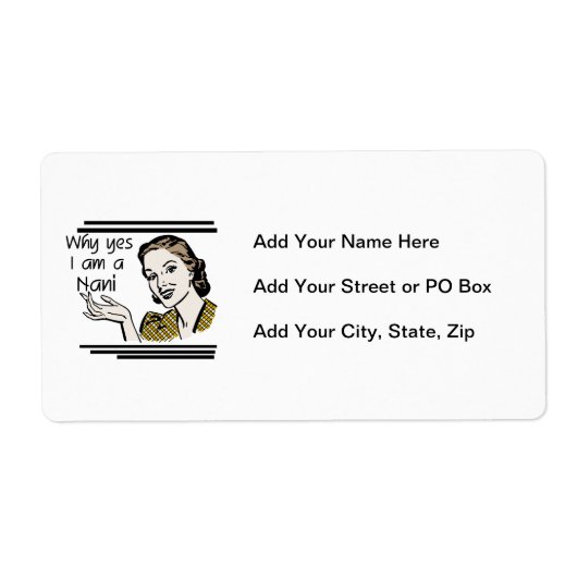 Étiquette Rétro T-shirts et cadeaux de Nani (Devant)