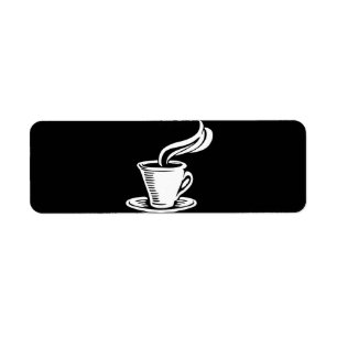 Étiquette Rétro tasse et soucoupe de café