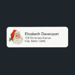Étiquette Rétro Vintage Jolly Santa Claus de Christmas<br><div class="desc">Étiquettes de adresse avec une photo festive rétro. Le vieux Père Noël Jolly avec ses joues rousses et son sourire chaleureux et amical. Un peu de nostalgie de l'ancienne école pour les vieux temps,  cette image rappelle les souvenirs des célébrations du passé de Noël.</div>