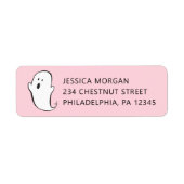 Étiquette Return Address Label Ghost Pink Halloween (Devant)
