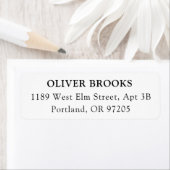 Étiquette Return Address Label Minimal Simple Elegant White (En situation)