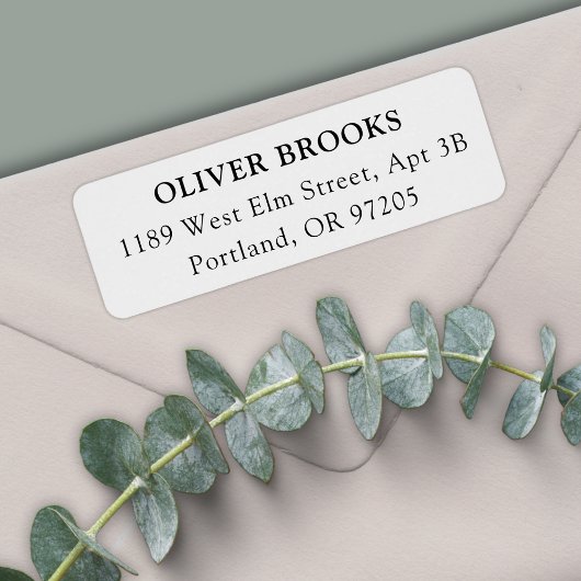 Étiquette Return Address Label Minimal Simple Elegant White