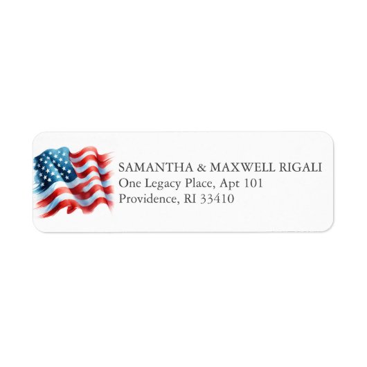 Étiquette Return Address Labels American Flag (Devant)