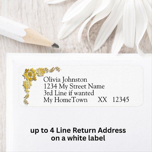 Étiquette Return Address Labels, Emerald Green & Gold