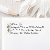 Étiquette Return Address Labels Soft Pink Roses (En situation)